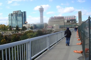 Foot bridge to Canada.  Those tall buildings are casinos!